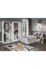 KZNMOB HOME Anemon 3 Parçalı Tek Kişilik Mdf Genç Odası Takımı - Tamamı 1. Kalite Mdf Gardrop, Masa, Karyola - Görsel 9