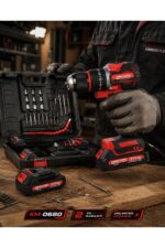 KİMMEER PLUS 13 mm 21 V 5 PİLLİ ÇİFT AKÜLÜ KÖMÜRSÜZ 24 PARÇA ÇELİK MANDREN DARBELİ MATKAP - Görsel 2