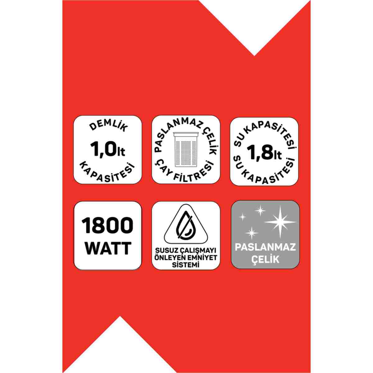 Arzum AR3129 Deminde Çay Makinesi 1800W, 1 L Demlik Kapasitesi, Inox - Görsel 8