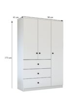 Metalia Gm 308 Ece Lüx 3 Kapı 3 Çekmeceli Düğme Kulplu Gardırop - Görsel 6