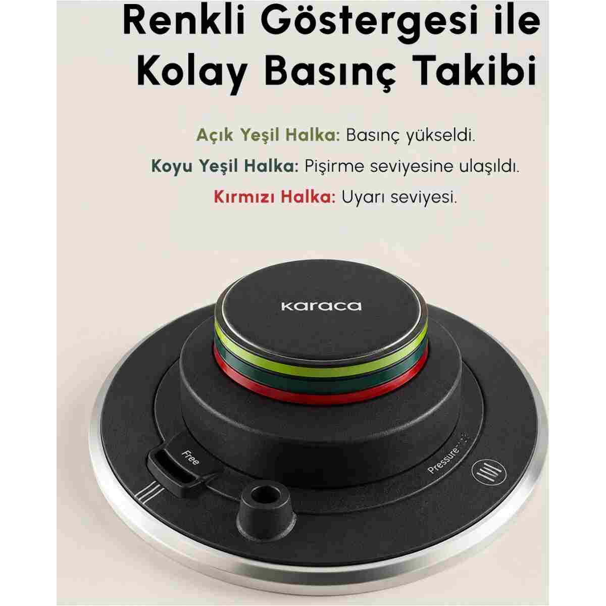 Karaca Quick And Safe Indüksiyon Tabanlı Düdüklü Tencere 7 Litre - Görsel 3