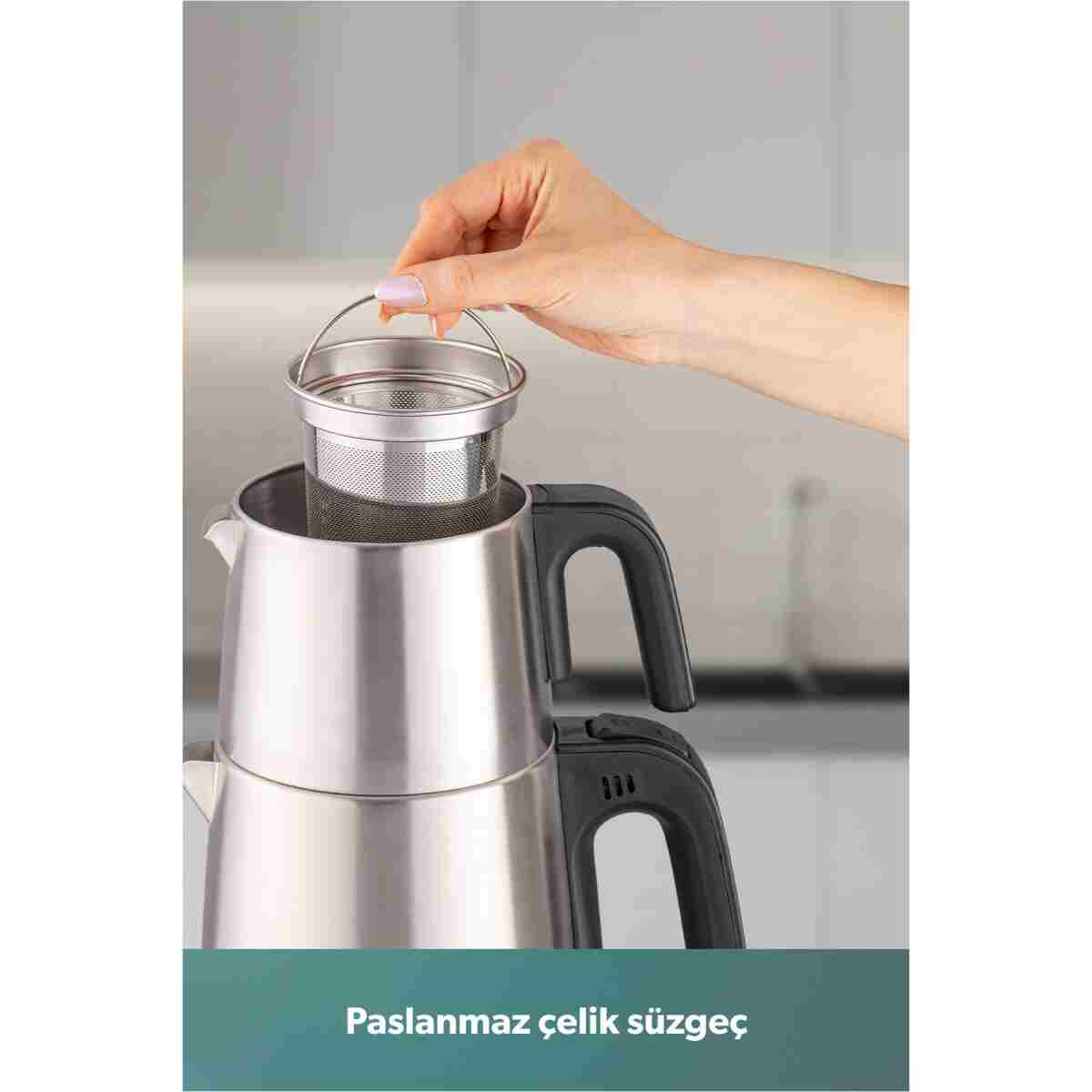 HOMEND Royaltea 1711h Inox Çay Makinesi Siyah - Görsel 14