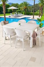 nar sokağı Bambu Kapiçino 90x150 Cm Camsız Rattan Bahçe Balkon Masa Takımı - Görsel 5