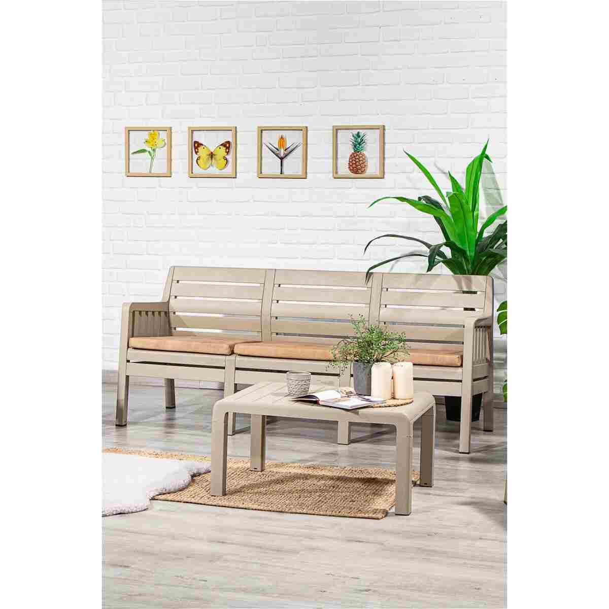 SANDALİE Lara 3 1 1 S Bahçe Takımı Balkon - Bahçe - Teras Mobilyası / Cappucino - Görsel 9