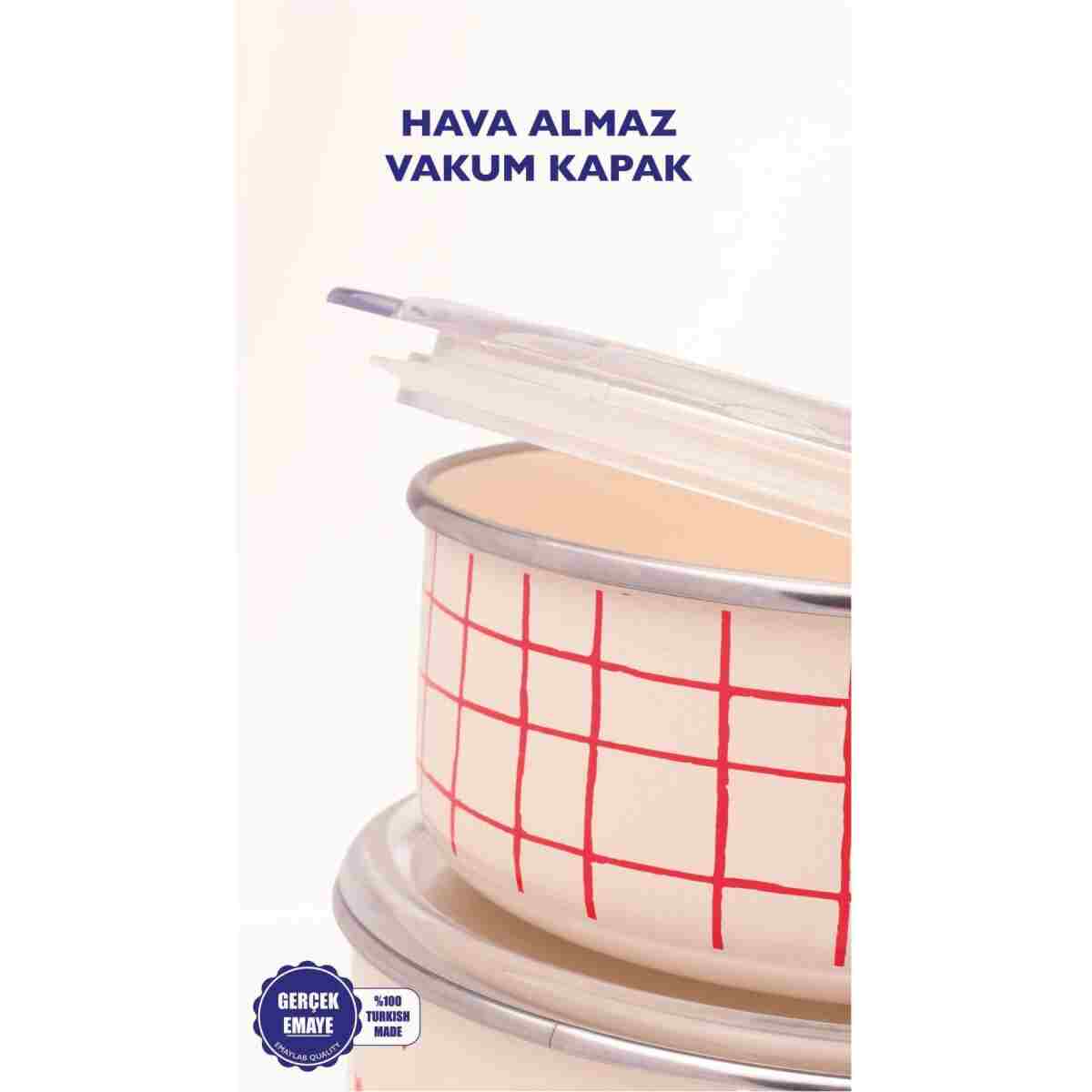 EMAYlab Cupid Vakum Kapaklı Yiyecek Saklama Kabı Seti (OCAKLARDA KULLANILABİLİR) - Görsel 12