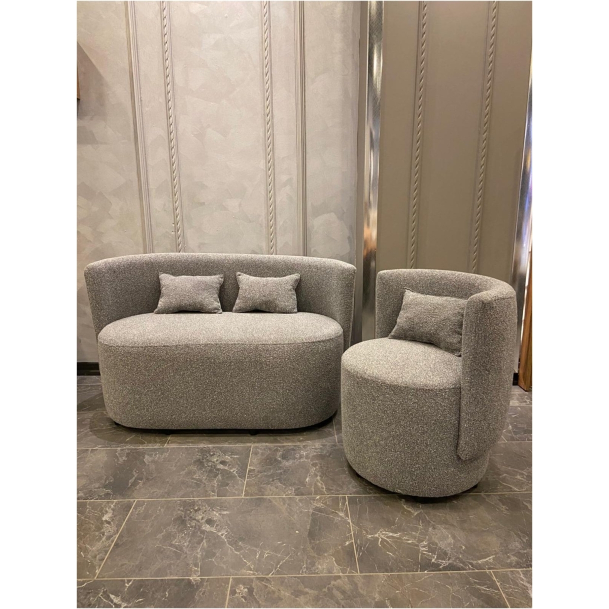 hoom concept Relax Antrasit Teddy 2'li Koltuk + Berjer Takımı - Görsel 3