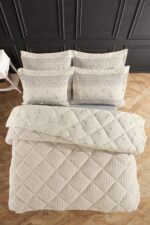 Otelonia Striped Jakarlı Wellsoft Çift Kişilik Uyku Seti Lastikli Çarşaflı 4 Parça - Görsel 4