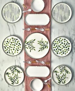 Kitchen Life 23 Parça 6 Kişilik GreenTree Stackable Kahvaltı Takımı - Sosluklu ve Kaşıklı Kahvaltılık Sunum Seti