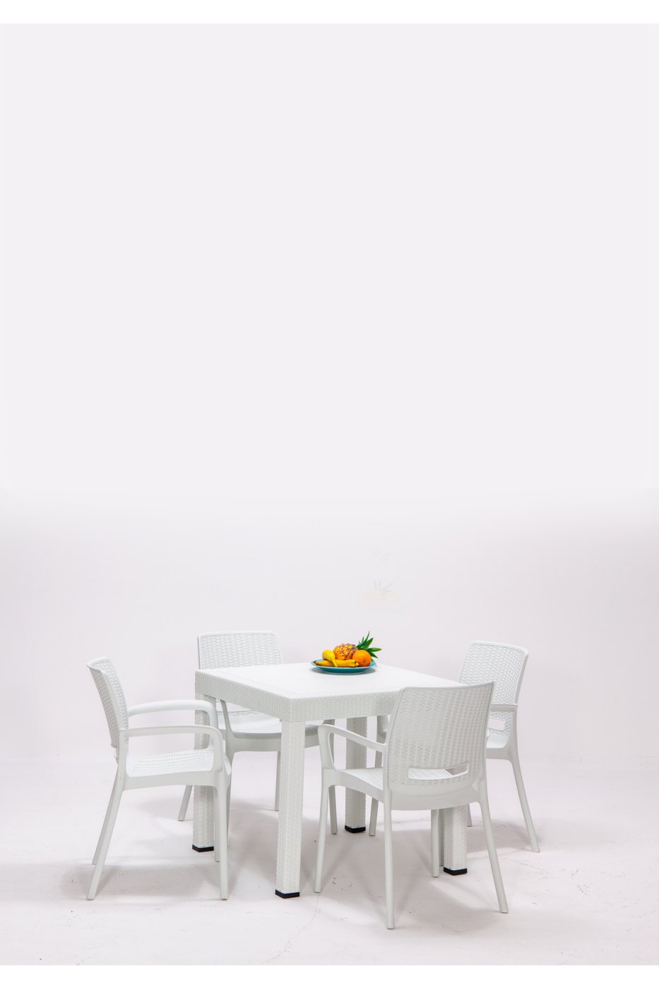 f42c166d65168b9d7296dbfb439b4d49 SANDALİE Rattan Beyaz Kollu 4 Sandalye Masa Takımı - Bahçe&balkon&teras - Görsel 1