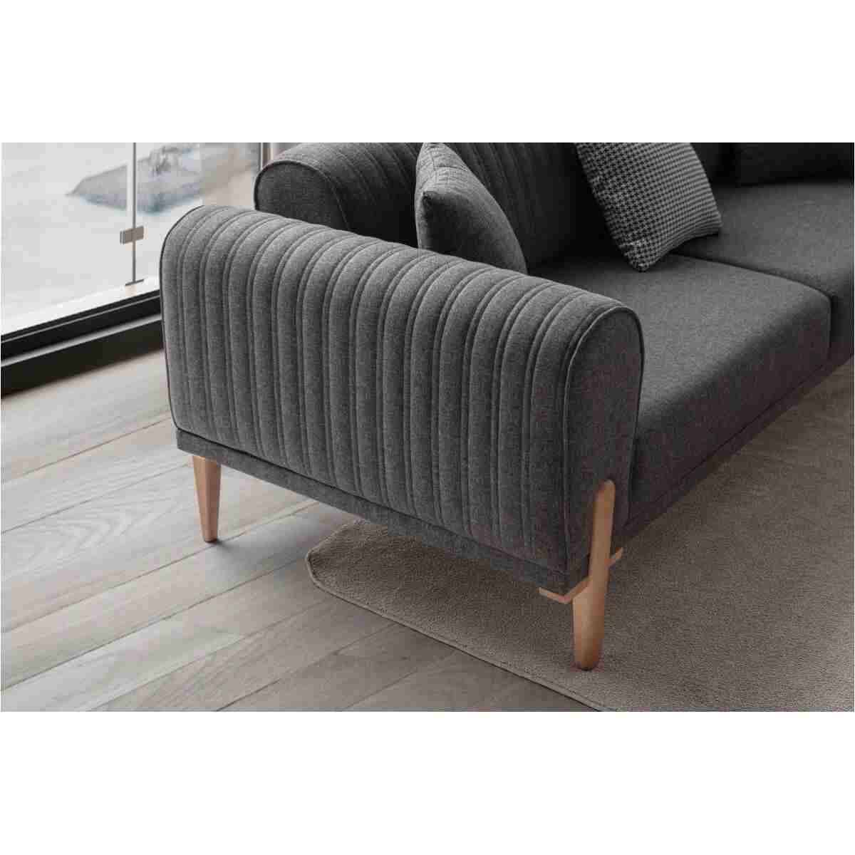 EDSY HOME Galata 3+3+1+1 Koltuk Takımı Antrasit - Görsel 6