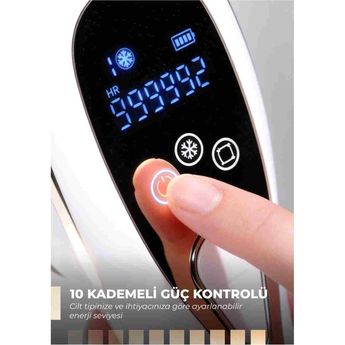 PiranTech BHRL-15 IPL Lazer Epilasyon Cihazı Buz Soğutmalı, 10 Seviye, Kablosuz & Kablolu - Görsel 10