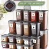 MYBOX 24'lü Set Etiketli Kare Erzak Saklama Kabı - Bakliyat Saklama Kutusu Baharatlık 8x(550-1200-1750 ML)