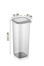 Kitchen Life 6'lı Jumbo Boy Etiketli Square Kare Erzak Saklama Kabı Seti 1750 ml -sert Kapak Düzenleyici Kavanoz - Görsel 2