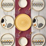 Kitchen Life 15 Parça 6 Kişilik Axial Stackable Kahvaltı Takımı Sosluklu Kahvaltılık Sunum Seti Tabağı