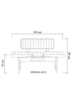 ZEYTUN Paris Banklı Yemek Masası Takımı Ceviz Lacivert - Görsel 6