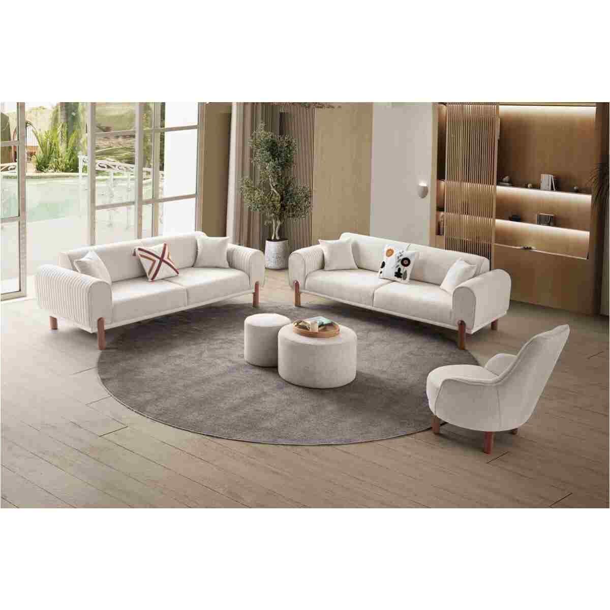 EDSY HOME Armoni 3+3+1 Koltuk Takımı Krem - Görsel 2