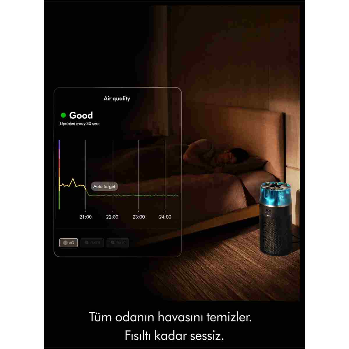 DYSON HushJet™ Kompakt Hava Temizleyici, 100 m2’ye Kadar Etkili, Fısıltı Kadar Sessiz, Elektrostatik ve Aktif Karbon Filtre (Siyah/Turkuaz) - Görsel 3