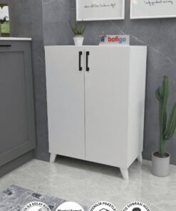 Bofigo 4 Raflı Çok Amaçlı Dolap Çok Amaçlı Mutfak Dolabı Banyo Dolabı Ceren Beyaz