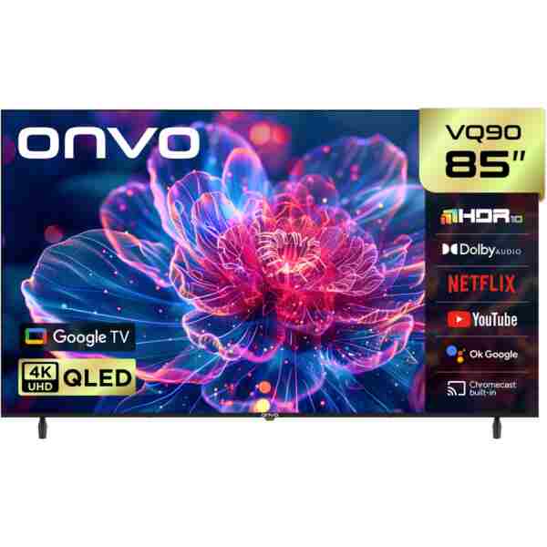 ONVO 85VQ90F2UA 85'' 216 Ekran Uydu Alıcılı 4K Ultra HD Google Smart QLED TV