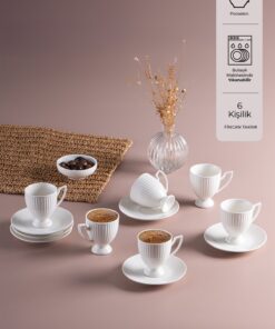 Alternative view of İSTANBUL PORSELEN Mahir 6 Kişilik Kahve Fincan Takımı 90 ml
