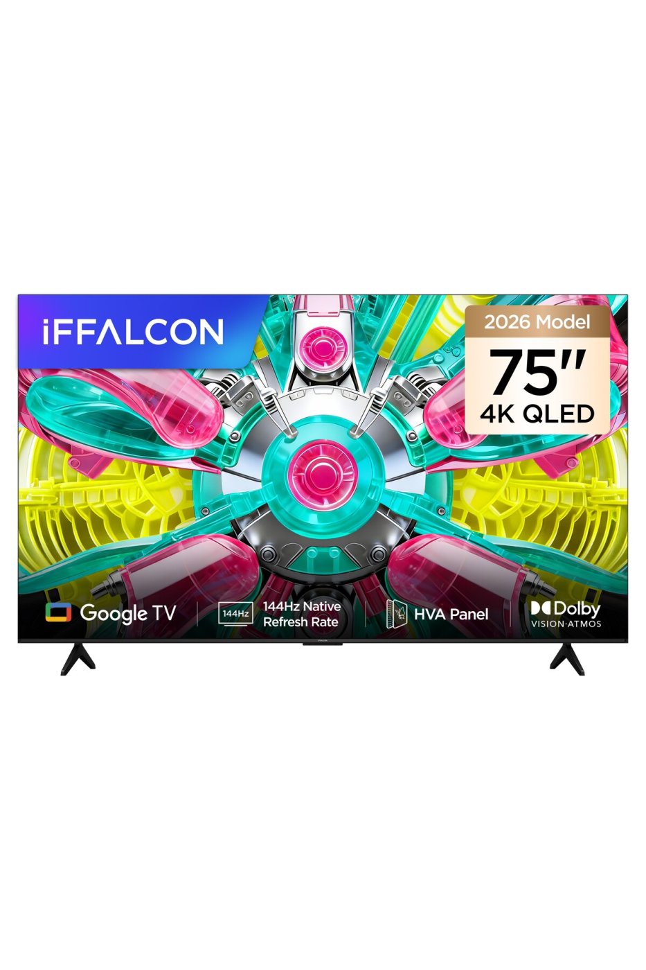 iFFALCON 75U75A 75 İnç Akıllı TV 4K QLED Google TV, 144Hz Yenileme Hızı (2026 Model)
