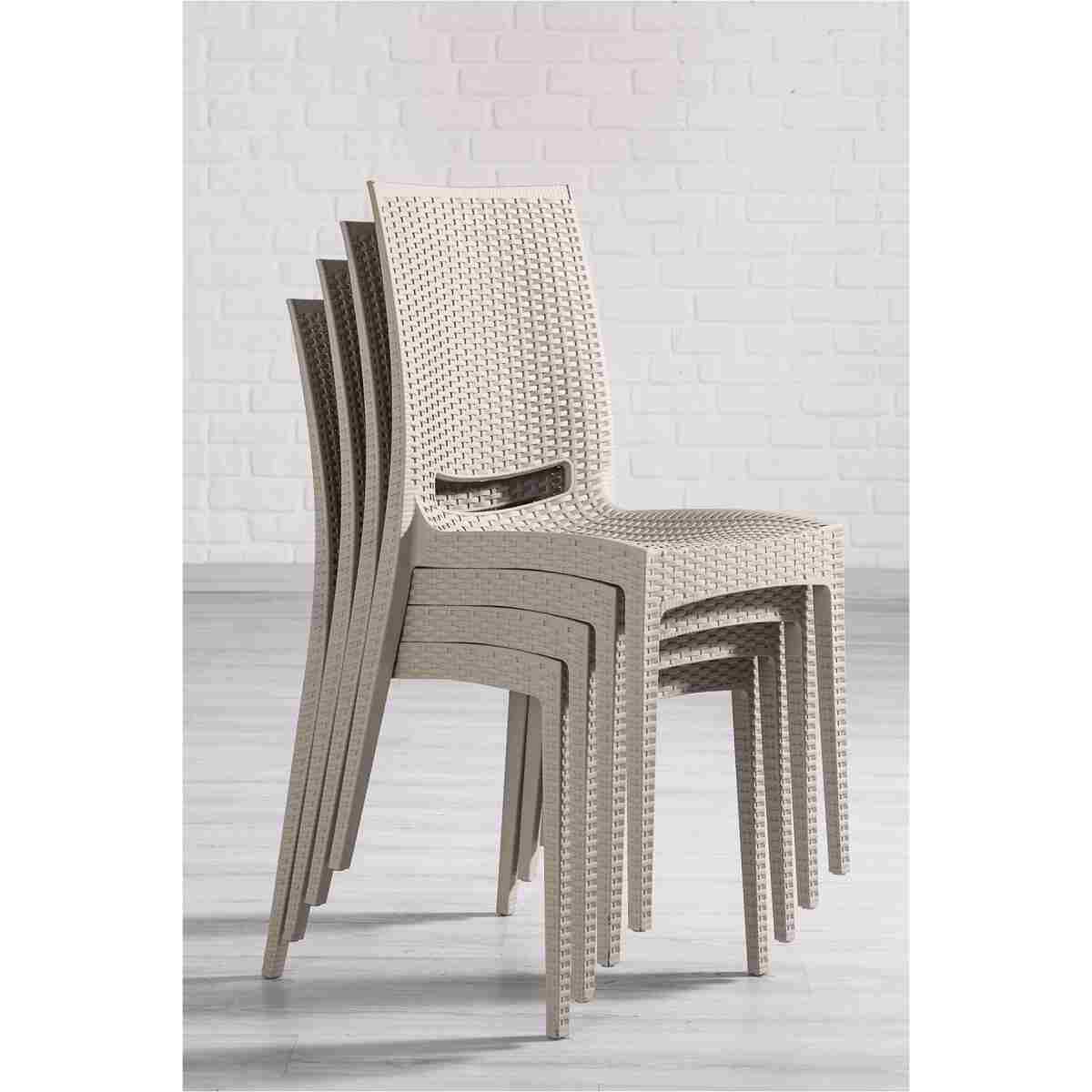 SANDALİE Rattan Cappucino 4 Sandalye Masa Takımı - Bahçe&balkon&teras - Görsel 7