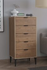 SARMOBİ Arden 5 Çekmeceli Şifonyer/Çamaşırlık 50x105x40 cm Atlas Çam – Modern Tasarım - Görsel 2