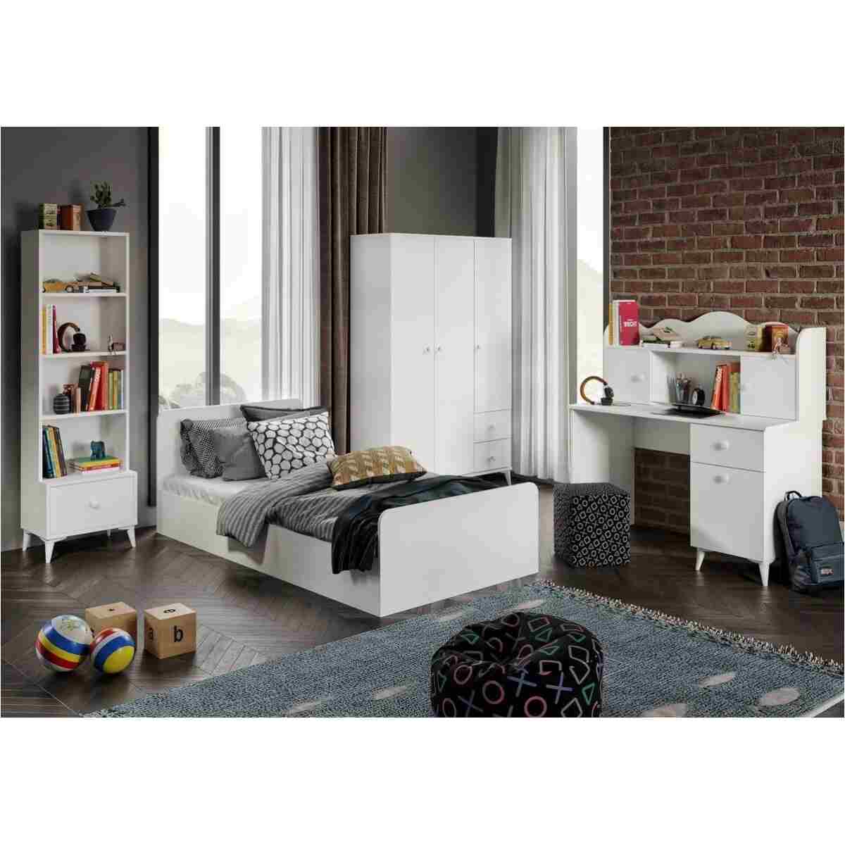 WENCE Akasya Modern Genç Odası Takımı Beyaz - 4 Parçalı Ve Tamamı 1. Kalite Mdf - Görsel 4