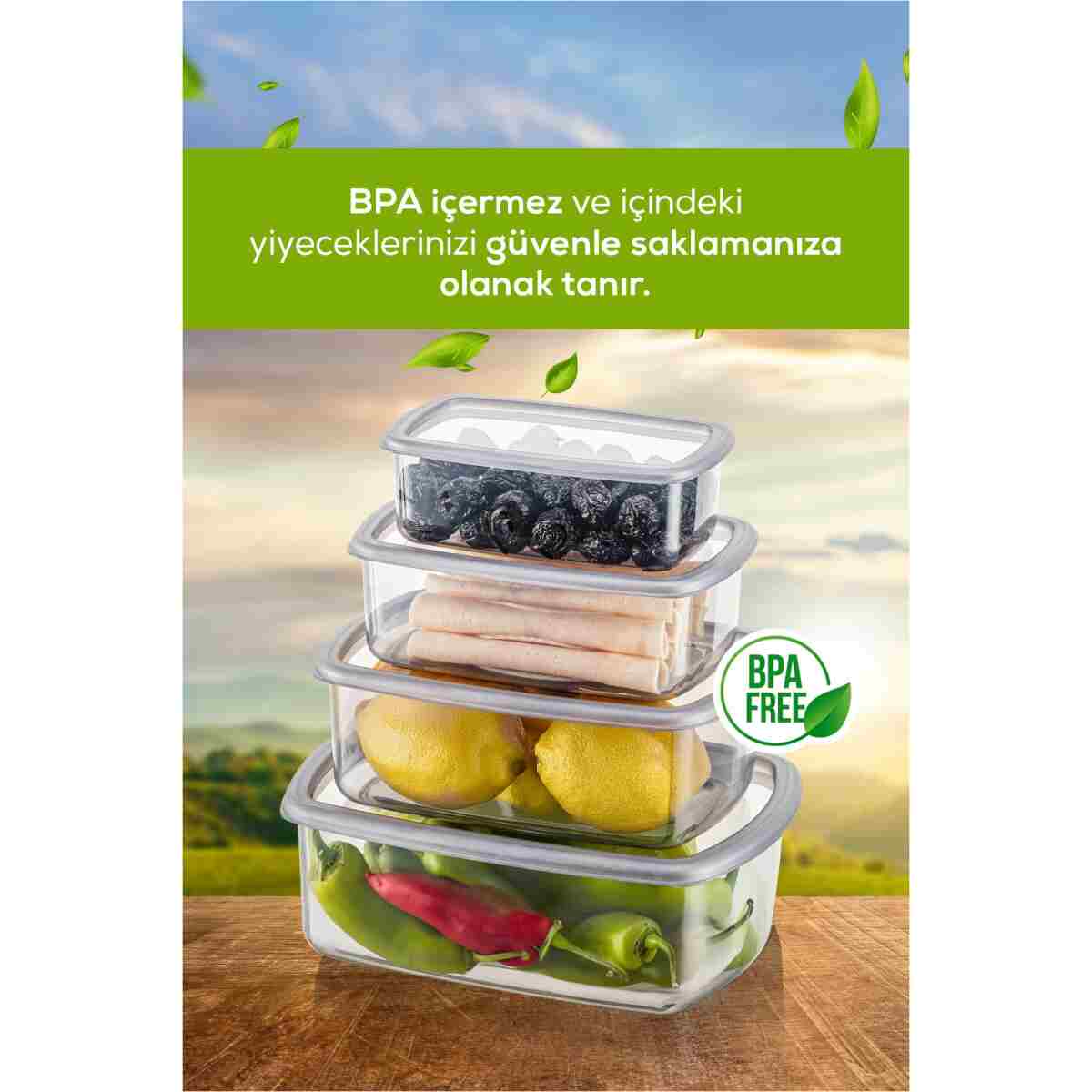 Vienev 24'lü Hava Geçirmez Saklama Kabı Seti Antrasit 6x(250-500-750-1200 ML) - Görsel 3