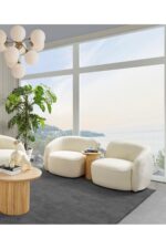 Bilgin Design Luna Koltuk Takımı 3 3 1 1 Açık Bej - Turuncu - Görsel 14