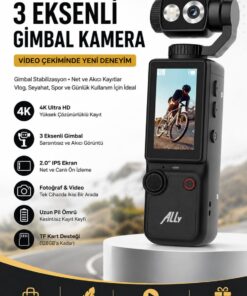 Ally Q8 PocketPro 4K Ultra HD Dijital Aksiyon ve Vlog Kamerası