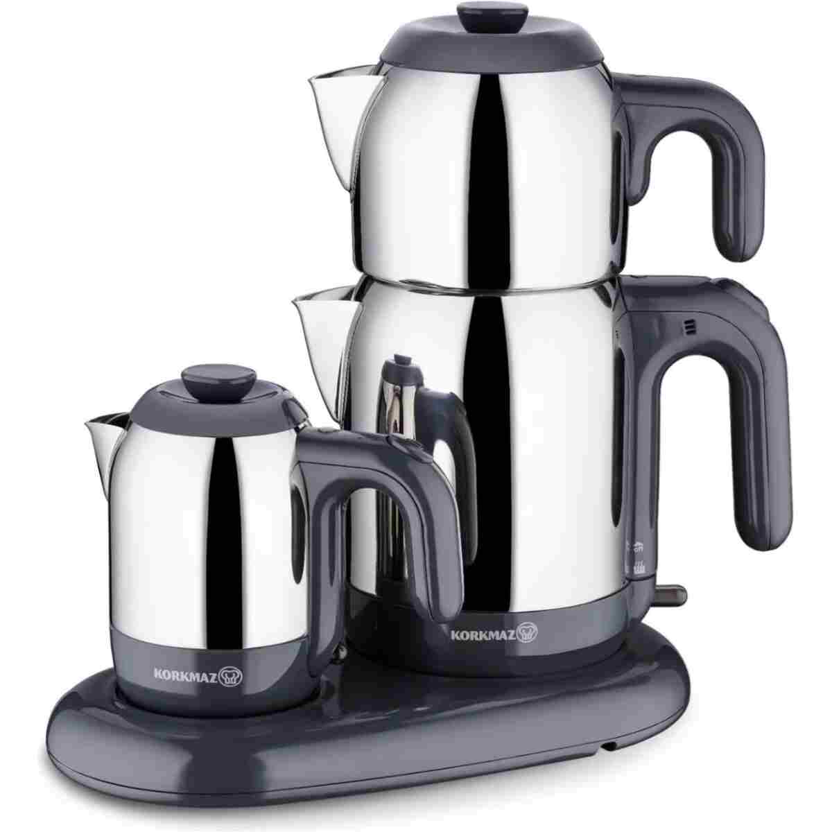 KORKMAZ A353 Mia Çay Ve Kahve Makinesi - Inox/siyah / 1600 Watt / 1,7 Lt - Görsel 2