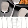 Kitchen Beauty 6 Adet Pratik 21 Cm Paslanmaz Çelik Lüx Servis Salata Kaşığı Spatula | Çelik Yemek Servis Kaşığı