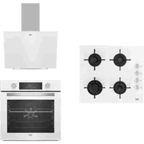 Beko Yeni Beyaz Cam Avantaj Set - 3’lü Ankastre Set (fırın + Ocak + Davlumbaz)
