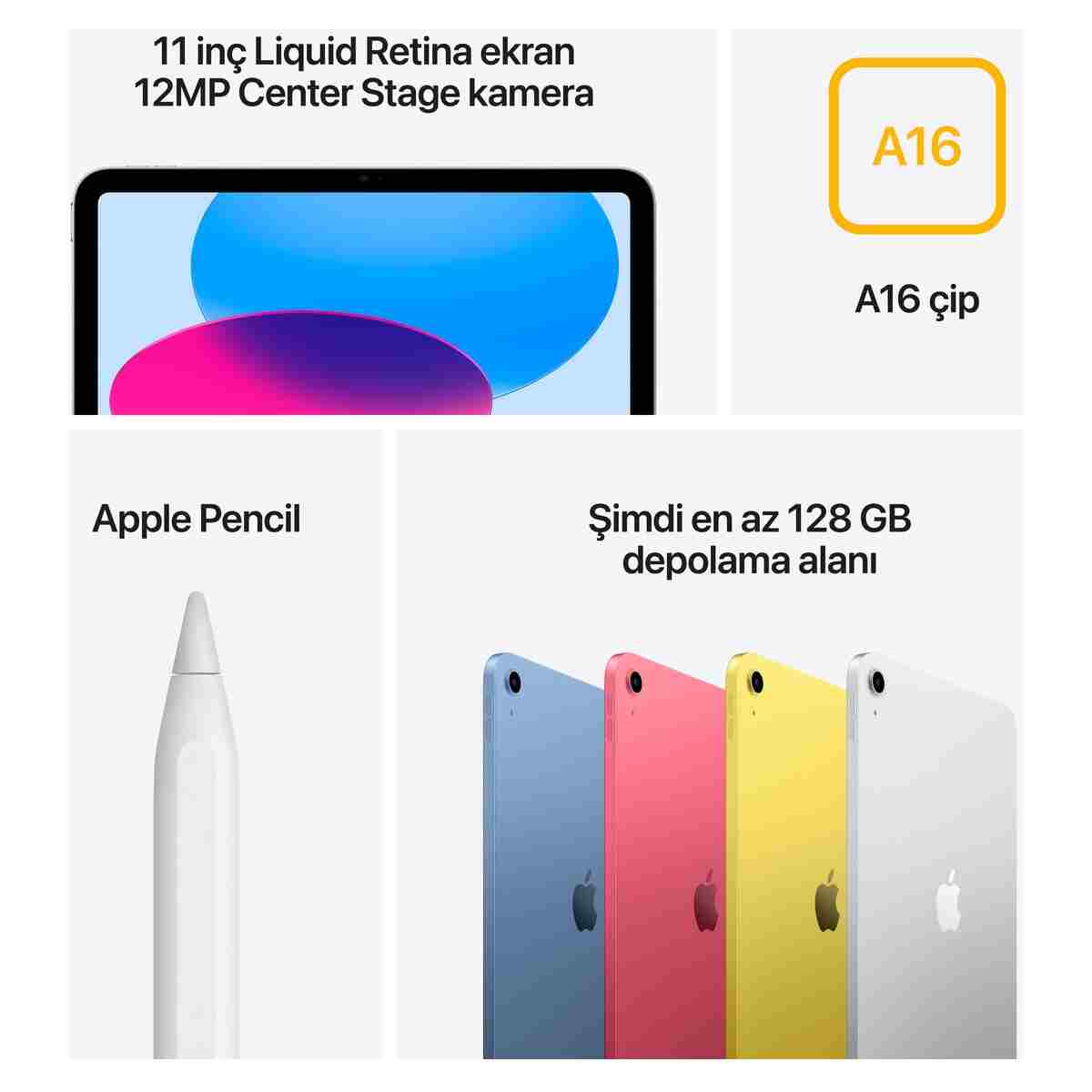 Apple 11" iPad Wi-Fi 128GB - Gümüş - Görsel 7