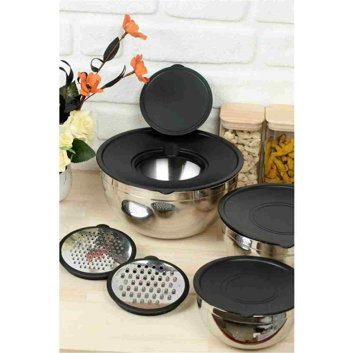 AROW Pratico 9 Parça 16-20-24cm Rendeli Saklama Karıştırma Kabı 2516 - Görsel 2