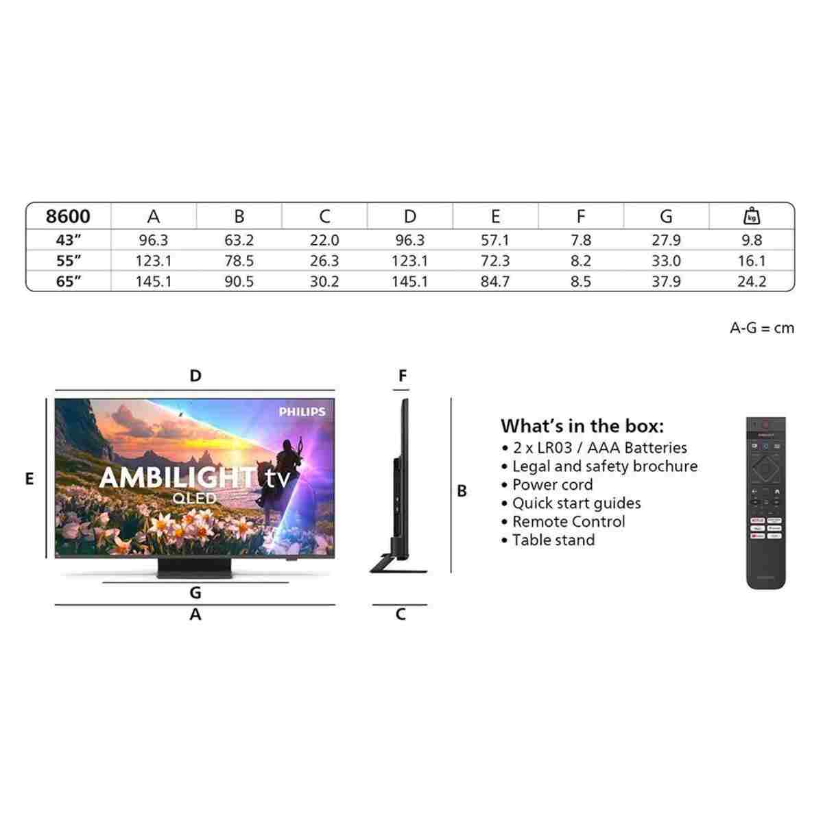 Philips Ambilight TV 65PUS8600/12 4K UHD QLED 164cm 65" Smart TV Dolby Atmos Titan OS - Görsel 7