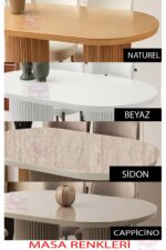 Sweet Home Masa Sandalye Orkide Oval Yemek Masası Takımı Gazel Sandalye Natural (1 Masa 6 Sandalye ) - Görsel 2