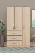 Metalia Gm 308 Ece Lüx 3 Kapı 3 Çekmeceli Düğme Kulplu Gardırop - Görsel 7