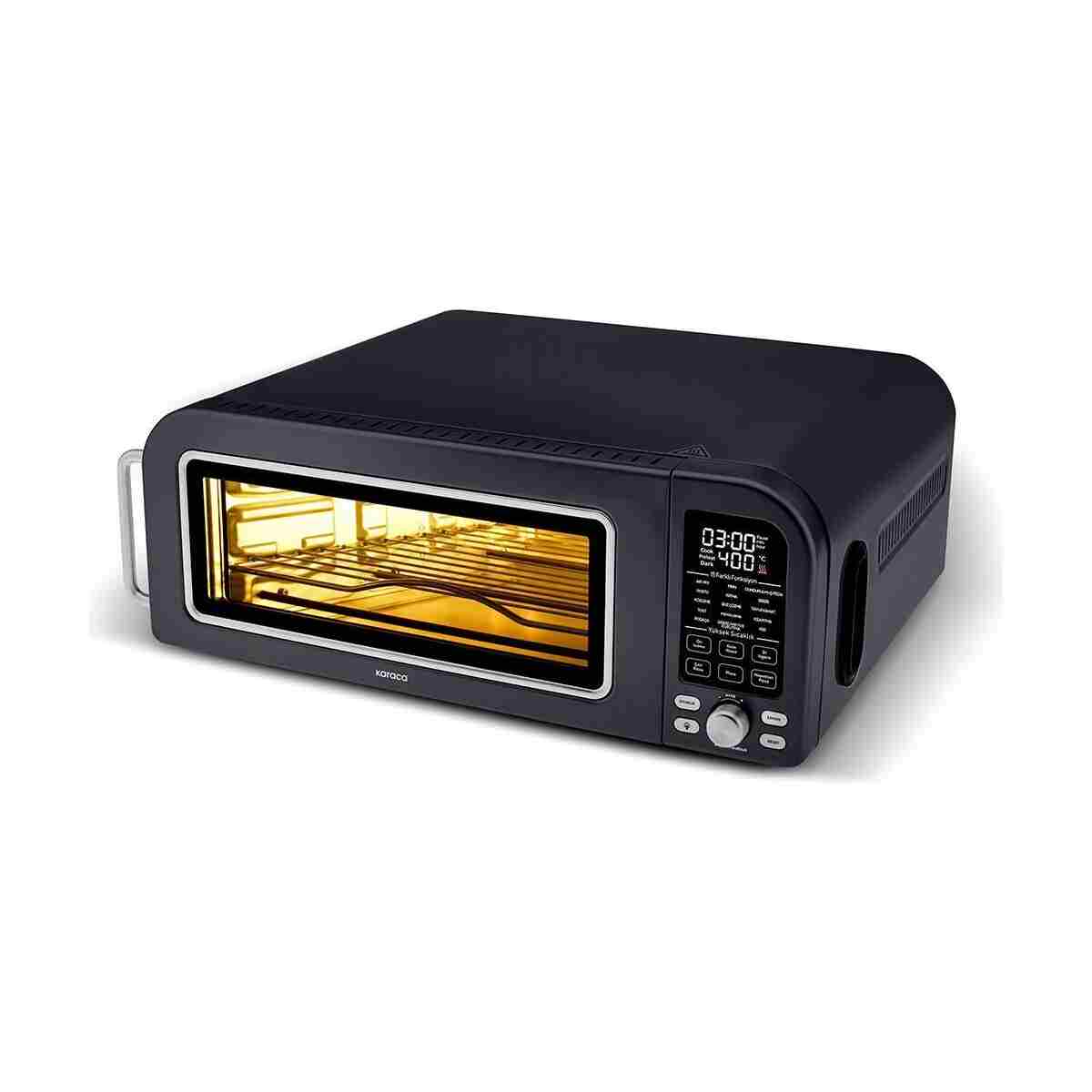 Karaca Multicrust Artisan Retro Pizza Makinesi ve Airfryer Mat Siyah - Görsel 7