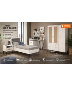VENATTO Trio White L Genç Odası Takımı(%100mdf)