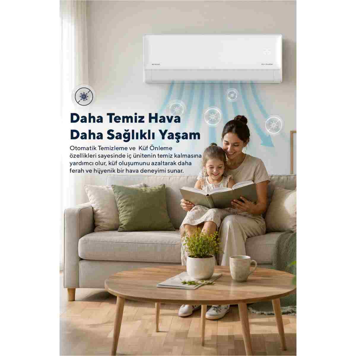 KUMTEL Hinoki KMSAC-12 12.000 Btu A++ Inverter Duvar Tipi Split Klima (Montaj Dahil) - Görsel 5