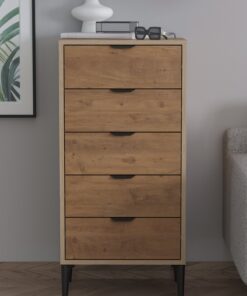 SARMOBİ Arden 5 Çekmeceli Şifonyer/Çamaşırlık 50x105x40 cm Antrasit – Modern Tasarım - Görsel 8