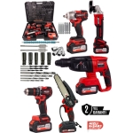 KİMMEER PLUS Profesyonel 21V Matkap Hilti Taşlama Somun Sıkma Testere 5'lı Set