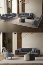 EDSY HOME Rebull 3+3+1+1 Koltuk Takımı Antrasit