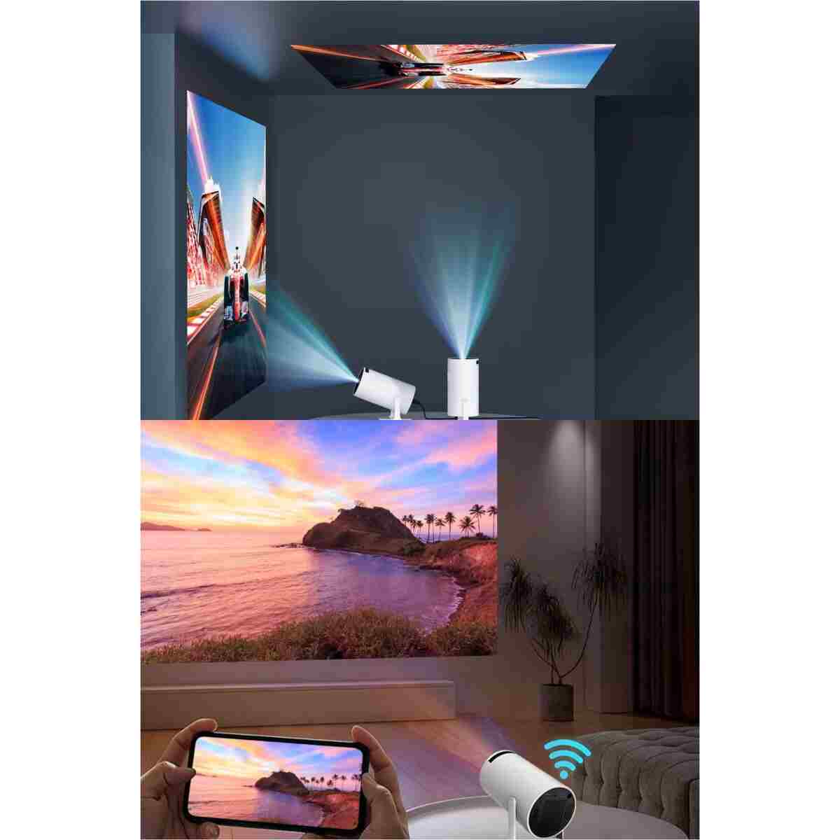 ELECTROZEN HY300-1 Taşınabilir Projektör 1080P Android Son Sürüm Kablosuz Bağlantı Mini Ev Sineması 4K yansıtma - Görsel 12