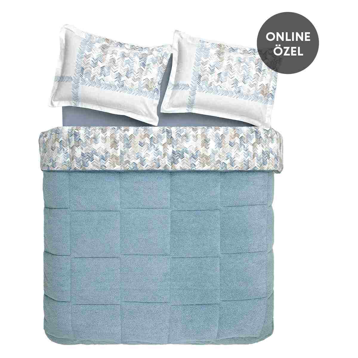 Puffy Leora Çift Kişilik Triola Set - Indigo - Görsel 7