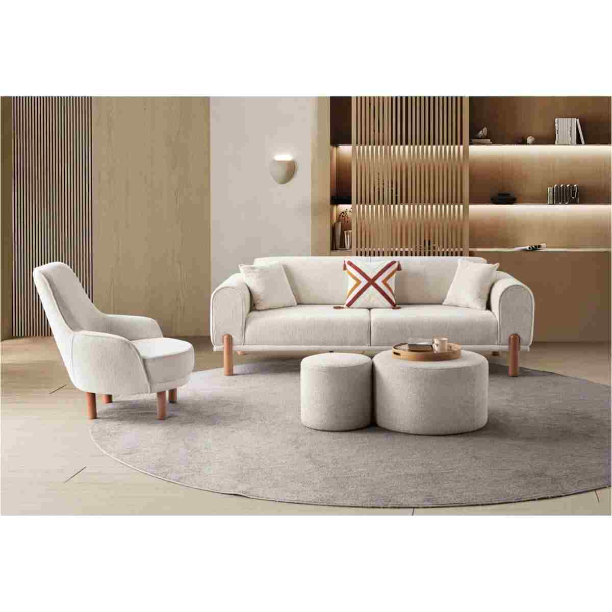 EDSY HOME Armoni 3+1 Koltuk Takımı Krem - Görsel 2