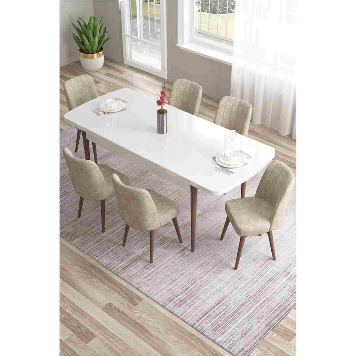 MEDA CONCEPT 80x130(KAPALI) 80x170(AÇIK) Yemek Odası Takımı Mutfak Masası Takımı Yemek Masası 6 Kişilik - Görsel 7