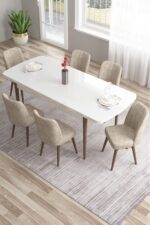 MEDA CONCEPT 80x130(KAPALI) 80x170(AÇIK) Yemek Odası Takımı Mutfak Masası Takımı Yemek Masası 6 Kişilik - Görsel 7
